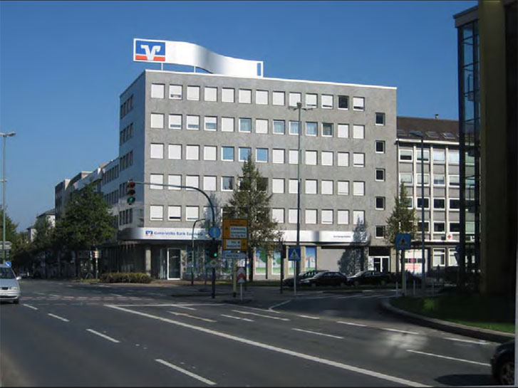 Die Zentrale der Geno-Volks-Bank in Essen nach dem Umbau